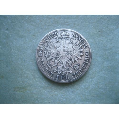 Австрия 1 флорин (florin) 1879г. Серебро .Оригинал .Хороший сохран !