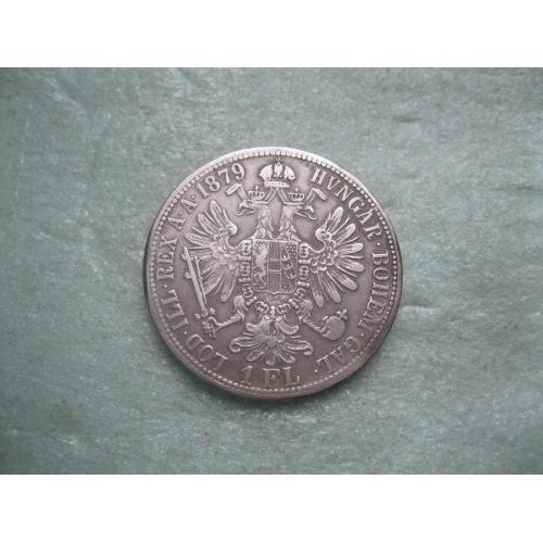 Австрия 1 флорин (florin) 1879г. Серебро .Оригинал .Состояние !