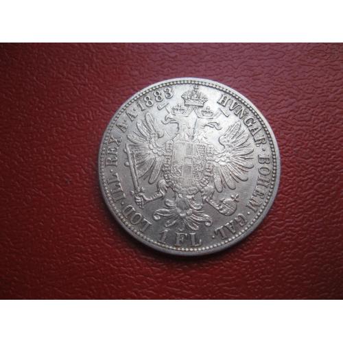 Австрия 1 флорин (florin) 1883 г. Серебро .Оригинал .Хороший сохран !