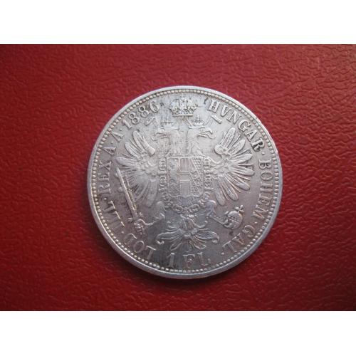 Австрия 1 флорин (florin) 1886 г. Серебро .Оригинал .Хороший сохран !