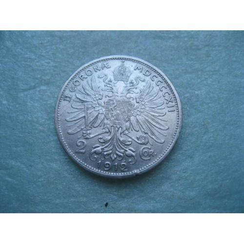 Австро-Венгрия 2 кроны 1912 (монета для Австрии) Серебро .Оригинал