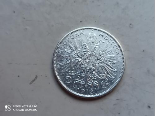 Австро-Венгрия 2 кроны 1913 (монета для Австрии) Серебро .Оригинал