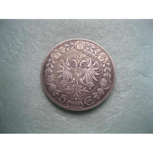 Австро - Венгрия 5 крон (corona) 1900 года для Австрии .Хороший сохран..Оригинал.(2)