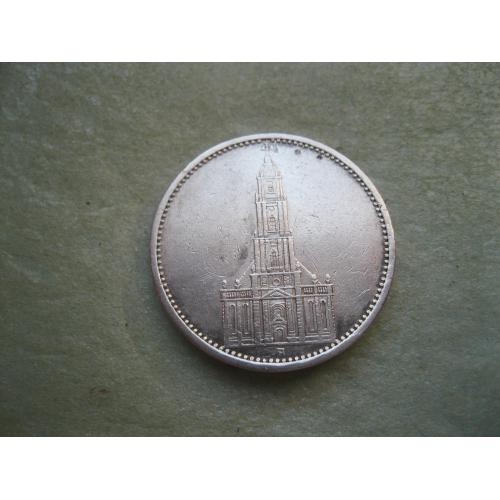 ГЕРМАНИЯ 5 Марок 1934 А Кирха.ТРЕТИЙ РЕЙХ. Серебро. Отличный сохран (2)