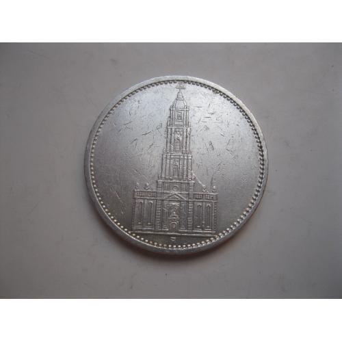 Германия 5 Марок 1935 А Кирха. ТРЕТИЙ РЕЙХ. СЕРЕБРО. Оригинал. Отличный сохран (2)