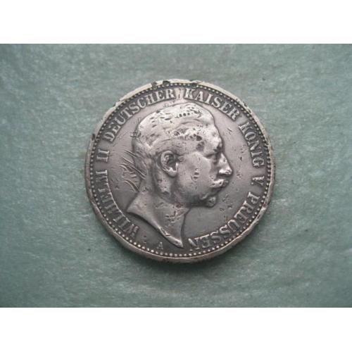Германия . Королевство Пруссия.2 марки (mark) 1905 года Вильгельм-2 .Оригинал.(2)