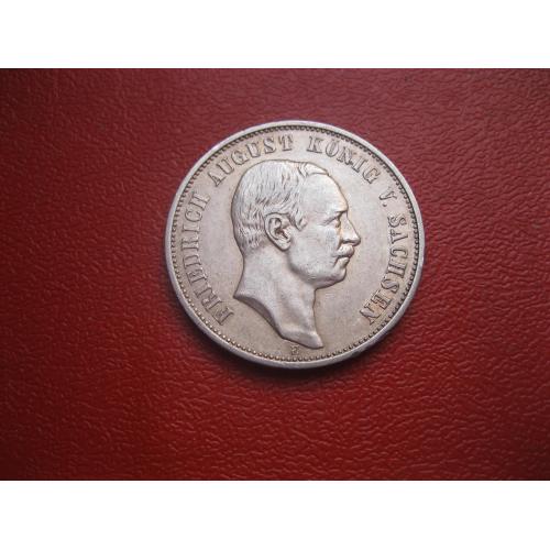 Германия .Саксония 3 марки (mark) 1912года Фридрих Август. Серебро. Оригинал. .аUNC