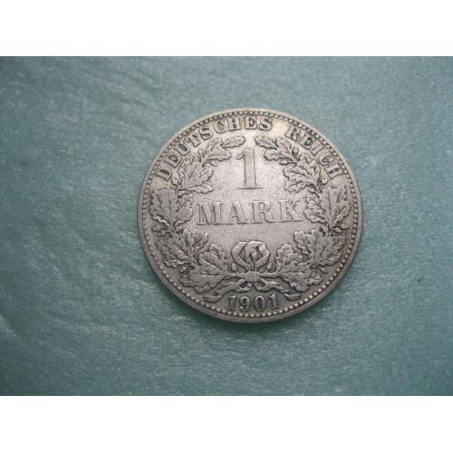 Германская империя 1 марка 1901 г. Монетный двор .А .Серебро .Оригинал.Хороший сохран.