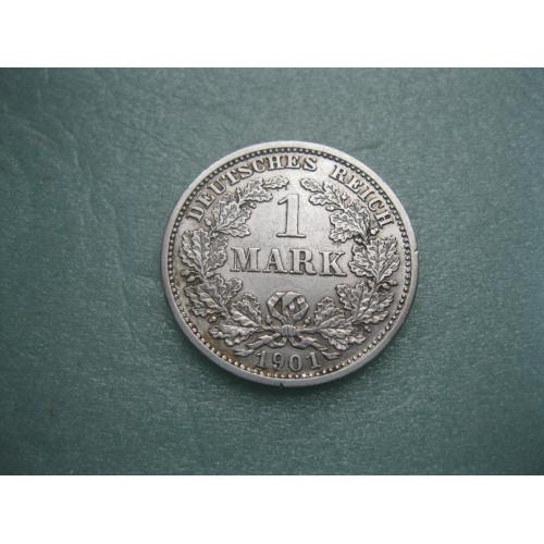 Германская империя 1 марка 1901 г. Монетный двор .D .Серебро .Оригинал. Отличный сохран. XF -UNC