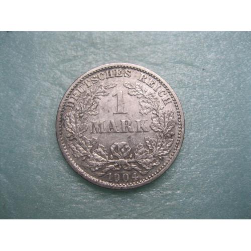Германская империя 1 марка 1904 г. Монетный двор .D.. Серебро.Оригинал.Неплохой сохран.