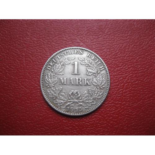 Германская империя 1 марка 1915 г. Монетный двор G. Серебро. Оригинал. Нечастая.!.