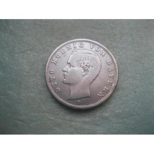 Германская империя .Бавария 2 марки (mark) 1900 года Отто. Оригинал
