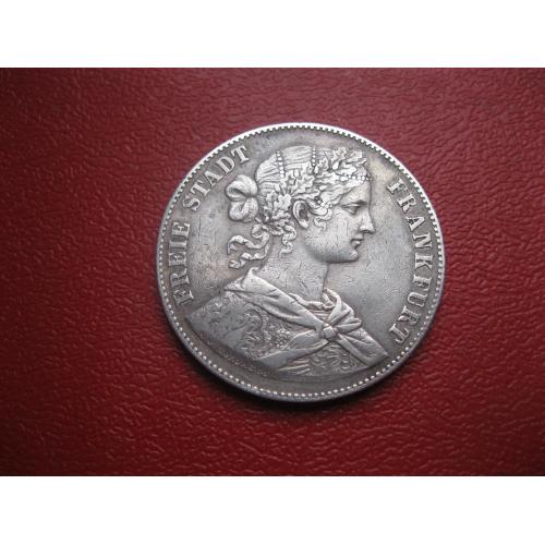 Германская империя ,Франкфурт 1 союзный талер, 1860 г.. Серебро. Оригинал. Сохран.