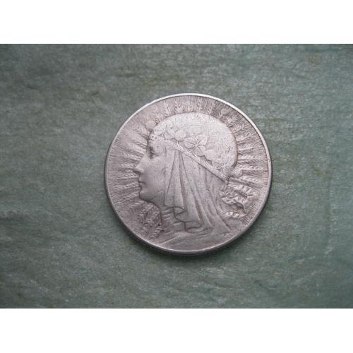 Польша 5 злотых 1933 г. "Голова Полонии" .Серебро. Оригинал..Сохран (3)