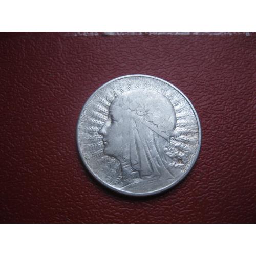 Польша 5 злотых 1933 г. "Голова Полонии" .Серебро. Оригинал.
