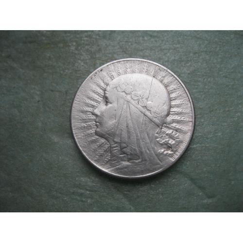 Польша 5 злотых 1933 г. "Голова Полонии" .Серебро. Оригинал.