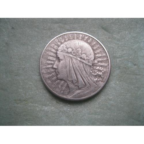 Польша10 злотых 1932 г. "Ядвига" .Серебро. Оригинал. Сохран (1)