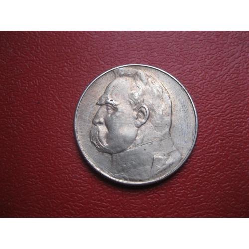 Польща. 5 злотих. 1935 рік. "Юзеф Пілсудський (JÓZEF PIŁSUDSKI)". Срібло. Оригинал. Сохран.(2)