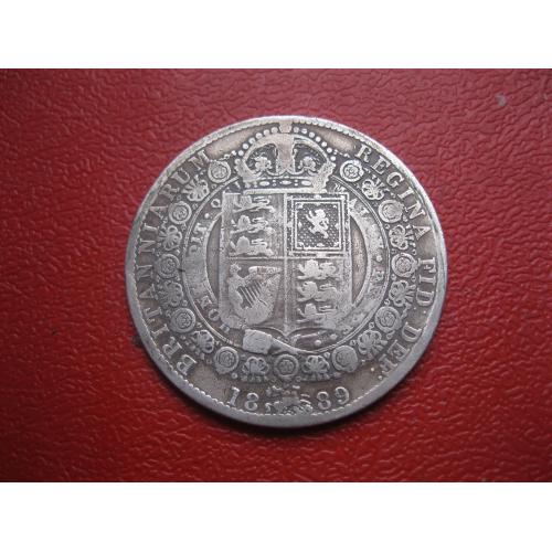 Великобритания 1/2 кроны 1889 г. Half Crown Виктория .Юбилейный портрет Серебро 0.925