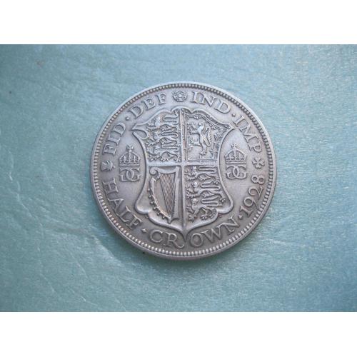 Великобритания. 1/2 кроны 1928 г. Серебро. Оригинал. Отличный сохран !