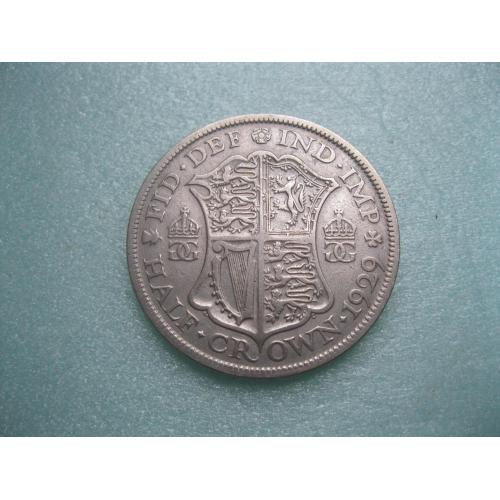 Великобритания. 1/2 кроны 1929 г. Серебро. Оригинал. Отличный сохран !