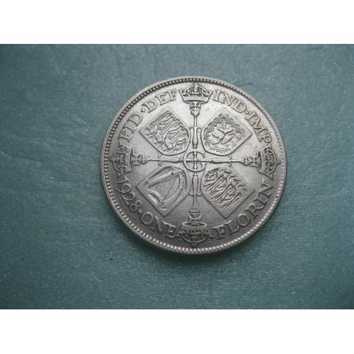 Великобритания 2 шиллинга (флорин) 1928 г. Георг V. Серебро 500 .Оригинал. Отличный сохран !