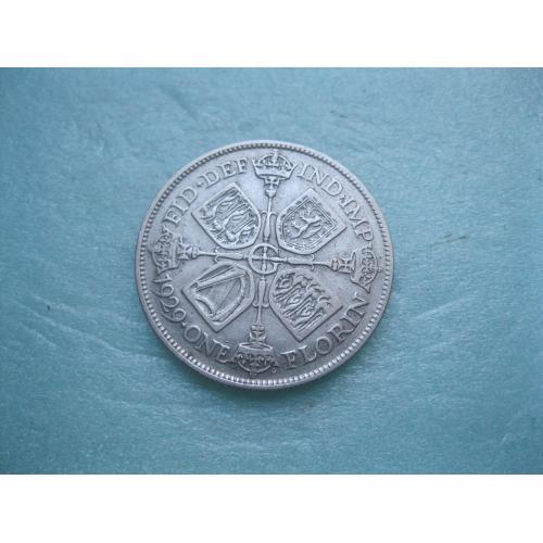 Великобритания 2 шиллинга (флорин) 1929 г. Георг V. Серебро 500 .Оригинал. Отличный сохран !(3) 