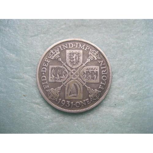 Великобритания 2 шиллинга (флорин) 1931 г. Георг V. Серебро 500 .Оригинал.(2)