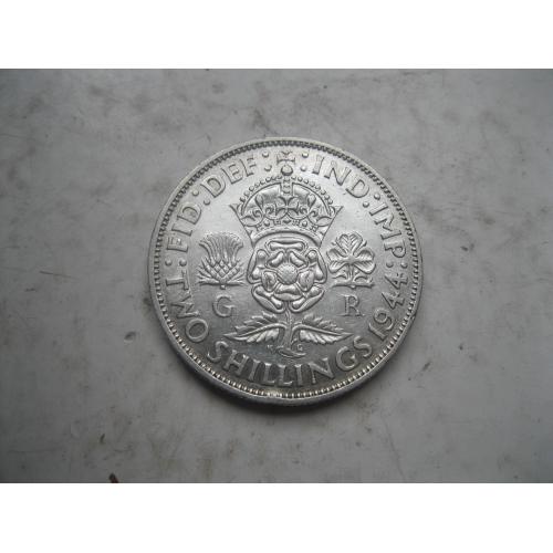 Великобритания 2 шиллинга (флорин) 1944 г. Георг VI. Серебро 500 .Оригинал.Отличный сохран! 