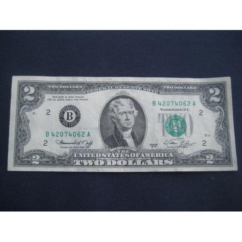 Бона 2 Два долара США 1976 (B 42074062 A) 200-річчя підписання Декларації Незалежності Оригінал