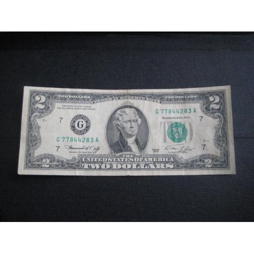 Бона 2 Два долара США 1976 (G 77844283 A) 200-річчя підписання Декларації Незалежності Оригінал