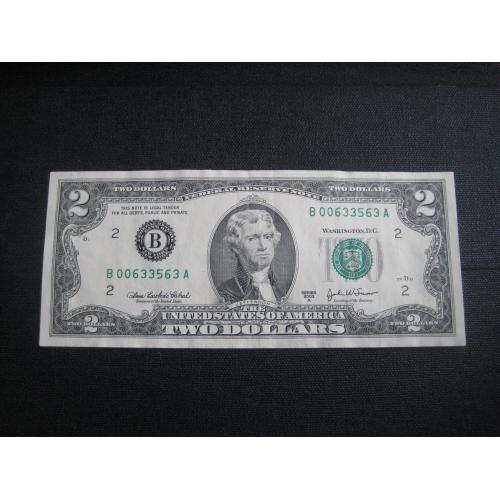Бона 2 Два долара США 2003 (В 00633563 А) Підписання Декларації Незалежності Оригінал
