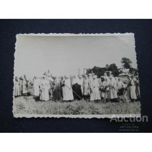 Фото Монахини Киевского Покровского женского монастыря в поле 1920гг. Размер:6х8,6см. Оригинал