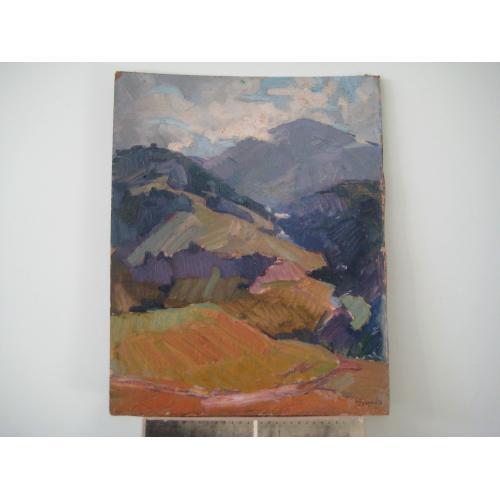 Картина худ.Збруцький Пейзаж В горах Карпати 1978 картон/олія 50,5х40см. Оригінал
