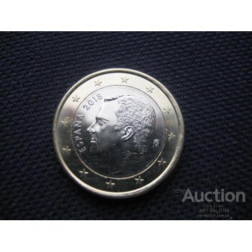 Монета 1 Евро 2018 Испания Король Филипп VI Биметалл d-23мм. Оригинал