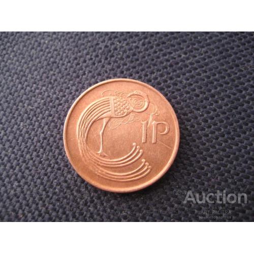 Монета 1 пенни Ирландия 1998 Кельтская арфа Фауна Стилизованная птица Павлин Бронза d-21мм. Оригинал