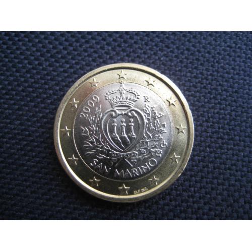 Монета 1 Євро Eвро Сан-Марино 2009 Біметал d-23,25мм. Оригінал