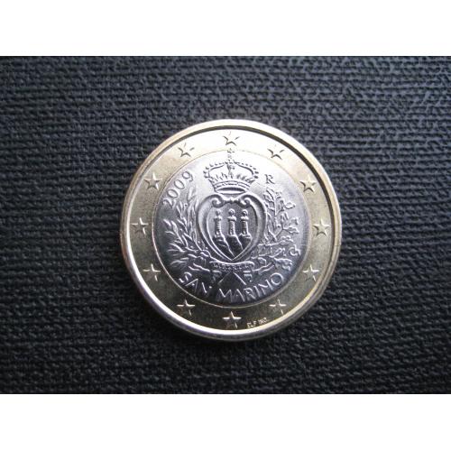 Монета 1 Євро Eвро Сан-Марино 2009 Біметал d-23мм. Оригінал