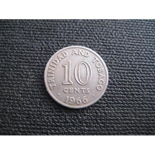 Монета 10 центів центов 1966 Тринідад та Тобаго Тринидад и Тобаго d-16,3мм. Нікель Оригінал