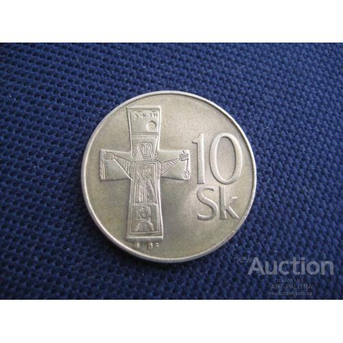 Монета 10 крон корун 1993 Словакия d-26мм. Алюминиевая бронза Оригинал