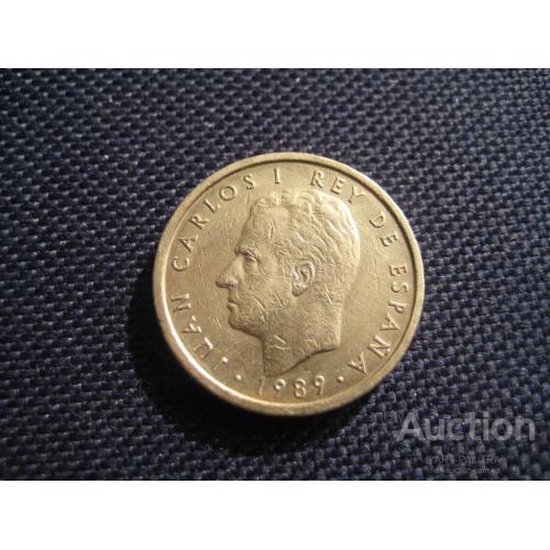 Монета 100 песет 1989 Испания Король Хуан Карлос I Бронза d-25мм. Оригинал