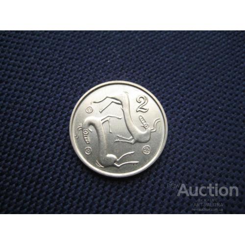 Монета 2 цента 1998 Кипр d-18мм. Фауна Коза Голубь Латунь Оригинал