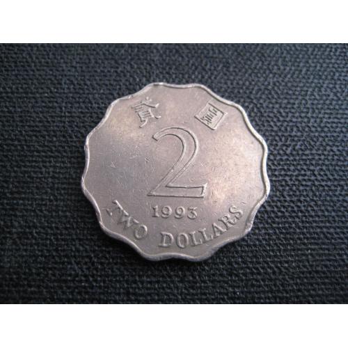 Монета 2 долара доллара 1993 Гонконг Китай Hong Kong Нікель Флора Баугінія d-28мм. Оригінал