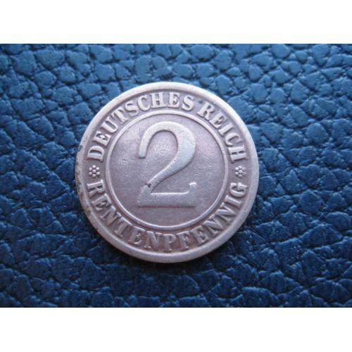 Монета 2 пфеннига pfennig 1923 D (Мюнхен) Германия Веймарская республика d-19мм. Медь Оригинал