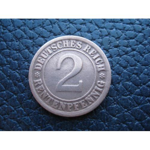 Монета 2 пфеннига pfennig 1924 J (Гамбург) Германия Веймарская республика d-19мм. Медь Оригинал