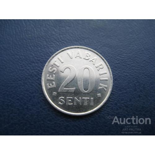 Монета 20 сенти 2004 Эстония Никелированная сталь d-18,9мм. Оригинал