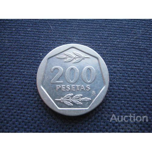 Монета 200 песет 1986 Испания Король Хуан Карлос I Диаметр-21мм. Медный никель Оригинал