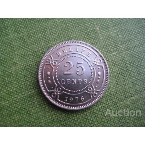 Монета 25 центов 1976 Белиз Елизавета II d-23,6мм. Медный никель Оригинал