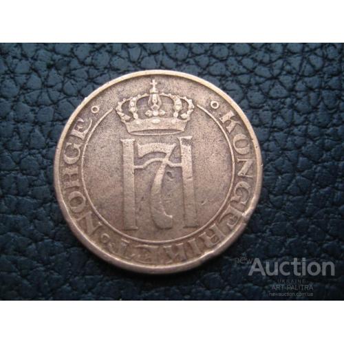 Монета 5 оре эре 1941 год Король Хокон VII Норвегия d-26мм. Оригинал