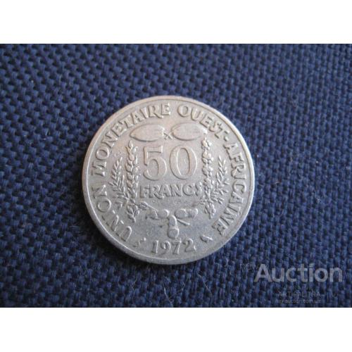Монета 50 франков 1972 год Западная Африка d-21мм. Никель Оригинал